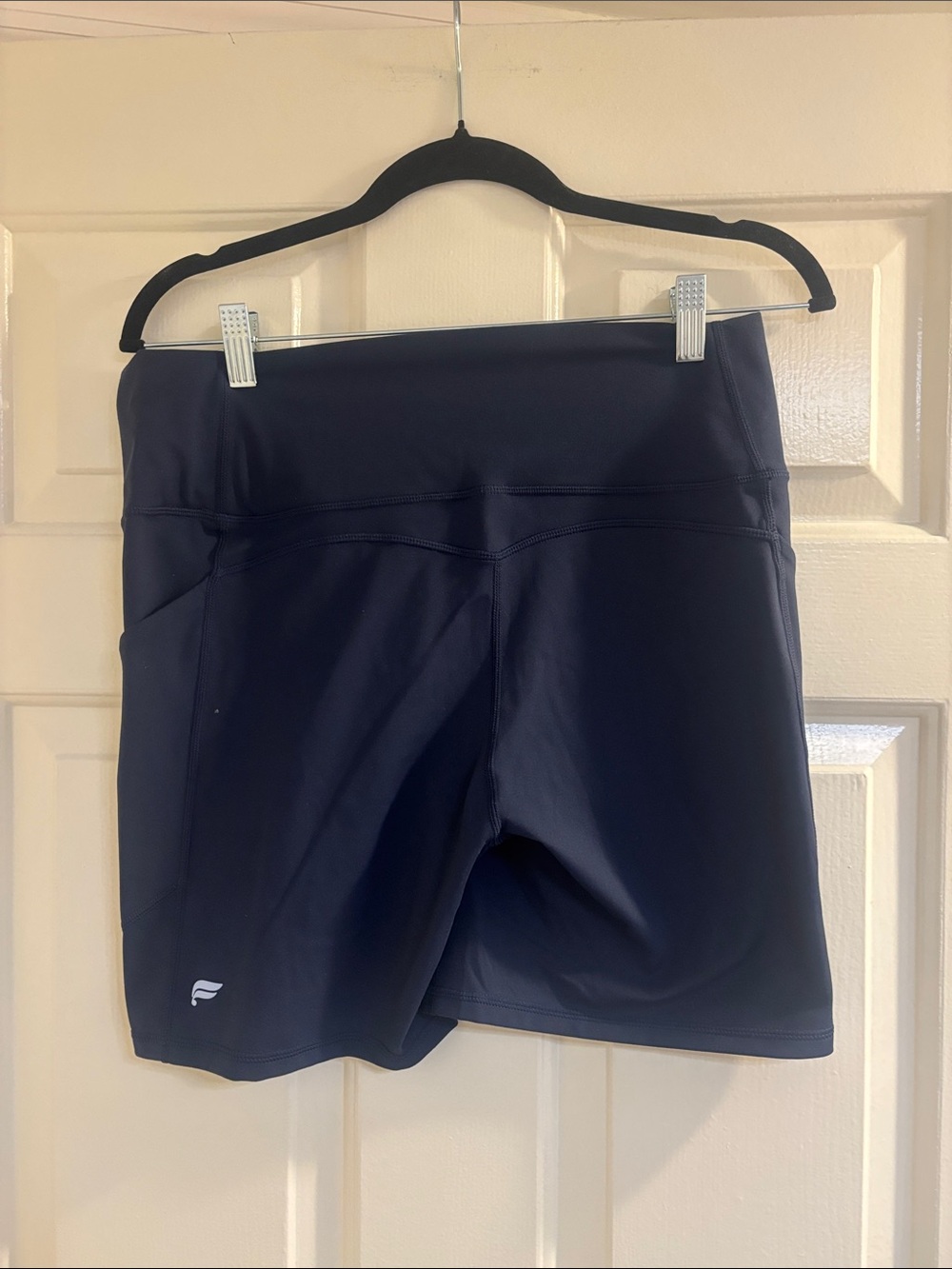 Fabletics Navy Bike Shorts with Side Pocket. 2 available
